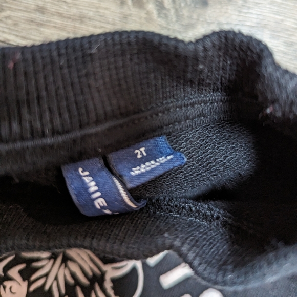 Janie and Jack 2T Toddler Boy Black Crewneck Sweatshirt Winter Long Sleeve - Picture 2 of 3